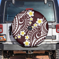 Plumeria With Oxblood Polynesian Tattoo Pattern Spare Tire Cover LT05 Red - Polynesian Pride