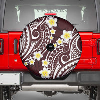 Plumeria With Oxblood Polynesian Tattoo Pattern Spare Tire Cover LT05 - Polynesian Pride