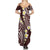 Plumeria With Oxblood Polynesian Tattoo Pattern Summer Maxi Dress