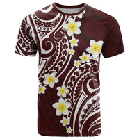 Plumeria With Oxblood Polynesian Tattoo Pattern T Shirt LT05 Red - Polynesian Pride