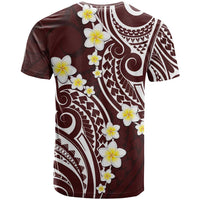 Plumeria With Oxblood Polynesian Tattoo Pattern T Shirt LT05 - Polynesian Pride