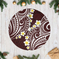 Plumeria With Oxblood Polynesian Tattoo Pattern Tree Skirt LT05 Casual Red - Polynesian Pride