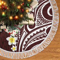 Plumeria With Oxblood Polynesian Tattoo Pattern Tree Skirt LT05 - Polynesian Pride