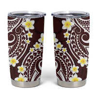 Plumeria With Oxblood Polynesian Tattoo Pattern Tumbler Cup LT05 Red - Polynesian Pride