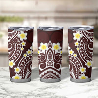 Plumeria With Oxblood Polynesian Tattoo Pattern Tumbler Cup LT05 - Polynesian Pride