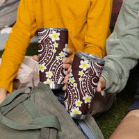Plumeria With Oxblood Polynesian Tattoo Pattern Tumbler Cup LT05 - Polynesian Pride