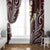 Plumeria With Oxblood Polynesian Tattoo Pattern Window Curtain