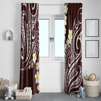 Plumeria With Oxblood Polynesian Tattoo Pattern Window Curtain LT05 - Polynesian Pride