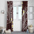 Plumeria With Oxblood Polynesian Tattoo Pattern Window Curtain