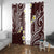 Plumeria With Oxblood Polynesian Tattoo Pattern Window Curtain