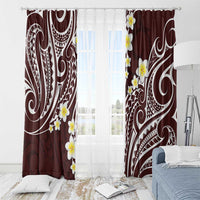 Plumeria With Oxblood Polynesian Tattoo Pattern Window Curtain LT05 - Polynesian Pride