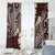 Plumeria With Oxblood Polynesian Tattoo Pattern Window Curtain