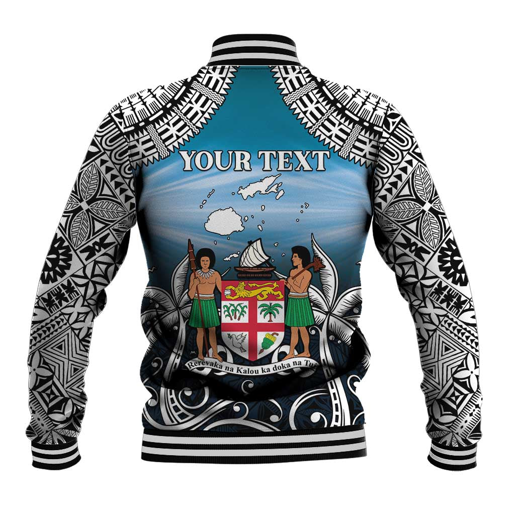 Personalised Happy 54th Fiji Day Baseball Jacket Forever Fiji With Tapa Tribal Pattern LT05 - Polynesian Pride