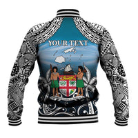 Personalised Happy 54th Fiji Day Baseball Jacket Forever Fiji With Tapa Tribal Pattern LT05 - Polynesian Pride