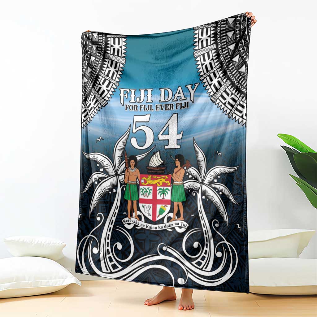 Happy 54th Fiji Day Blanket Forever Fiji With Tapa Tribal Pattern LT05 - Polynesian Pride