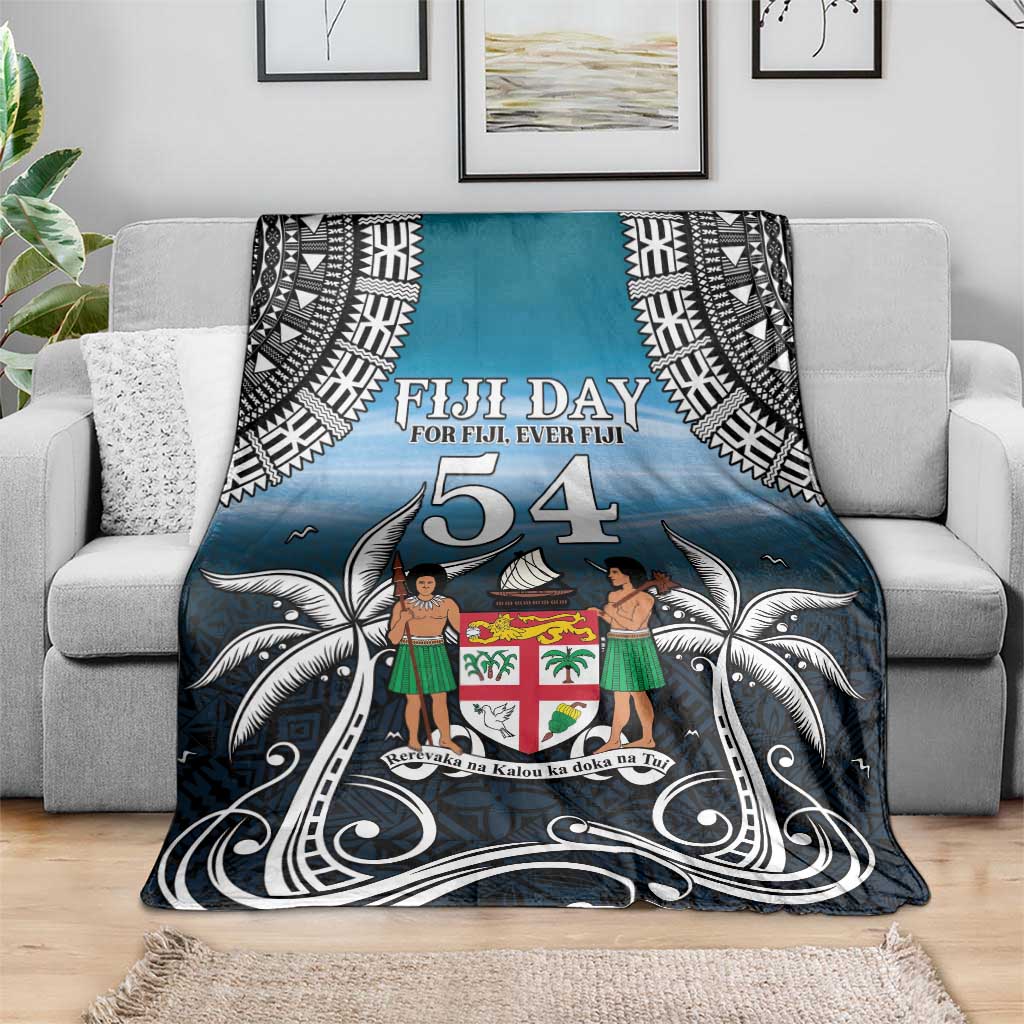 Happy 54th Fiji Day Blanket Forever Fiji With Tapa Tribal Pattern LT05 - Polynesian Pride