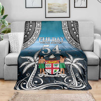 Happy 54th Fiji Day Blanket Forever Fiji With Tapa Tribal Pattern LT05 - Polynesian Pride