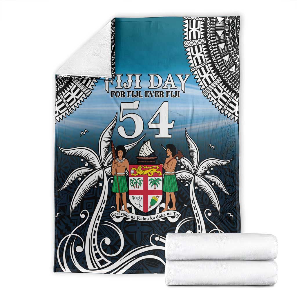 Happy 54th Fiji Day Blanket Forever Fiji With Tapa Tribal Pattern LT05 - Polynesian Pride