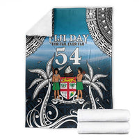 Happy 54th Fiji Day Blanket Forever Fiji With Tapa Tribal Pattern LT05 - Polynesian Pride