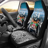 Happy 54th Fiji Day Car Seat Cover Forever Fiji With Tapa Tribal Pattern LT05 - Polynesian Pride