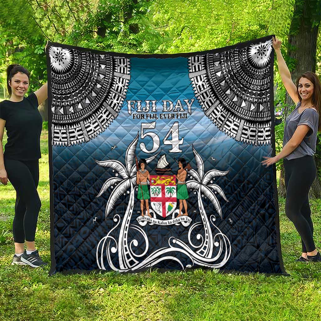 Happy 54th Fiji Day Quilt Forever Fiji With Tapa Tribal Pattern LT05 - Polynesian Pride