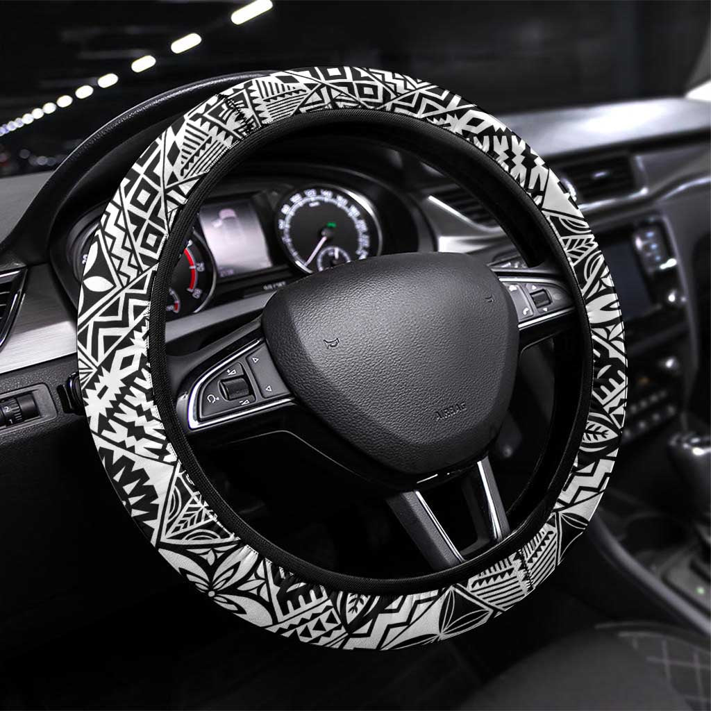 Happy 54th Fiji Day Steering Wheel Cover Forever Fiji With Tapa Tribal Pattern LT05 Universal Fit Blue - Polynesian Pride