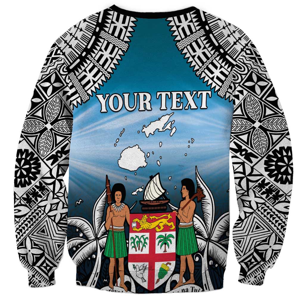 Personalised Happy 54th Fiji Day Sweatshirt Forever Fiji With Tapa Tribal Pattern LT05 - Polynesian Pride