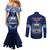 Samoa Rugby Couples Matching Mermaid Dress and Long Sleeve Button Shirts World Cup 2023 Coat Of Arms With Polynesian Pattern LT05 - Polynesian Pride