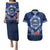 Samoa Rugby Couples Matching Puletasi Dress and Hawaiian Shirt World Cup 2023 Coat Of Arms With Polynesian Pattern LT05 Blue - Polynesian Pride