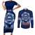 Samoa Rugby Couples Matching Short Sleeve Bodycon Dress and Long Sleeve Button Shirts World Cup 2023 Coat Of Arms With Polynesian Pattern LT05 Blue - Polynesian Pride