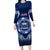 Samoa Rugby Family Matching Long Sleeve Bodycon Dress and Hawaiian Shirt World Cup 2023 Coat Of Arms With Polynesian Pattern LT05 Mom's Dress Blue - Polynesian Pride