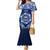 Samoa Rugby Family Matching Mermaid Dress and Hawaiian Shirt World Cup 2023 Coat Of Arms With Polynesian Pattern LT05 Mom's Dress Blue - Polynesian Pride