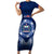 Samoa Rugby Family Matching Short Sleeve Bodycon Dress and Hawaiian Shirt World Cup 2023 Coat Of Arms With Polynesian Pattern LT05 Mom's Dress Blue - Polynesian Pride