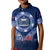 Samoa Rugby Kid Polo Shirt World Cup 2023 Coat Of Arms With Polynesian Pattern LT05 Kid Blue - Polynesian Pride