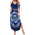 Samoa Rugby Summer Maxi Dress World Cup 2023 Coat Of Arms With Polynesian Pattern LT05 Women Blue - Polynesian Pride