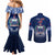 Custom Samoa Rugby Couples Matching Mermaid Dress and Long Sleeve Button Shirts World Cup 2023 Coat Of Arms With Polynesian Pattern LT05 - Polynesian Pride