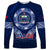 Custom Samoa Rugby Long Sleeve Shirt World Cup 2023 Coat Of Arms With Polynesian Pattern LT05 Unisex Blue - Polynesian Pride