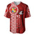 Tonga Rugby Baseball Jersey World Cup 2023 Coat Of Arms Ngatu Pattern LT05 Red - Polynesian Pride