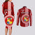 Tonga Rugby Couples Matching Long Sleeve Bodycon Dress and Long Sleeve Button Shirts World Cup 2023 Coat Of Arms Ngatu Pattern LT05 - Polynesian Pride