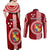 Tonga Rugby Couples Matching Off Shoulder Maxi Dress and Long Sleeve Button Shirts World Cup 2023 Coat Of Arms Ngatu Pattern LT05 - Polynesian Pride