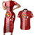 Tonga Rugby Couples Matching Short Sleeve Bodycon Dress and Hawaiian Shirt World Cup 2023 Coat Of Arms Ngatu Pattern LT05 Red - Polynesian Pride