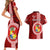 Tonga Rugby Couples Matching Short Sleeve Bodycon Dress and Hawaiian Shirt World Cup 2023 Coat Of Arms Ngatu Pattern LT05 - Polynesian Pride