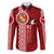 Tonga Rugby Family Matching Long Sleeve Bodycon Dress and Hawaiian Shirt World Cup 2023 Coat Of Arms Ngatu Pattern LT05 Dad's Shirt - Long Sleeve Red - Polynesian Pride