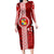 Tonga Rugby Family Matching Long Sleeve Bodycon Dress and Hawaiian Shirt World Cup 2023 Coat Of Arms Ngatu Pattern LT05 Mom's Dress Red - Polynesian Pride