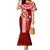 Tonga Rugby Family Matching Mermaid Dress and Hawaiian Shirt World Cup 2023 Coat Of Arms Ngatu Pattern LT05 Mom's Dress Red - Polynesian Pride