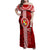 Tonga Rugby Family Matching Off Shoulder Maxi Dress and Hawaiian Shirt World Cup 2023 Coat Of Arms Ngatu Pattern LT05 Mom's Dress Red - Polynesian Pride