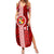 Tonga Rugby Family Matching Summer Maxi Dress and Hawaiian Shirt World Cup 2023 Coat Of Arms Ngatu Pattern LT05 Mom's Dress Red - Polynesian Pride