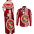 Custom Tonga Rugby Couples Matching Off Shoulder Maxi Dress and Long Sleeve Button Shirts World Cup 2023 Coat Of Arms Ngatu Pattern LT05 - Polynesian Pride