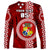 Custom Tonga Rugby Long Sleeve Shirt World Cup 2023 Coat Of Arms Ngatu Pattern LT05 - Polynesian Pride