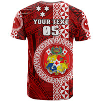 Custom Tonga Rugby T Shirt World Cup 2023 Coat Of Arms Ngatu Pattern LT05 - Polynesian Pride